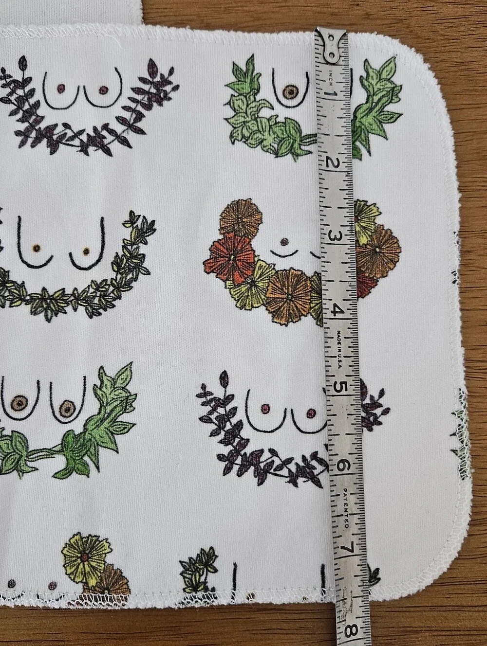 handmade boob floral wreath burp wash cloth hippie boho bath indie rag towel